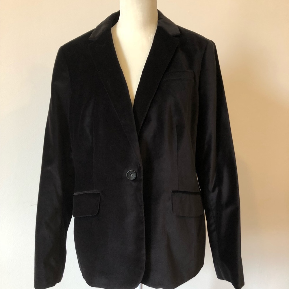 Talbots Black Velvet Blazer size 14